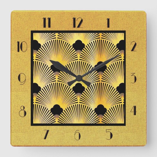 アールデコスタイルアクリル壁時計 スクエア壁時計 (正面)