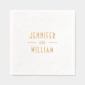 アールデコスタイルカップル名 箔ナプキン (正面)