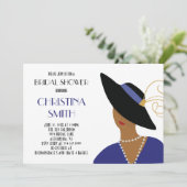 アールデコスタイルガールインブラックハットブライダルシャワー 招待状 (スタンド正面)