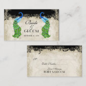 アールデコスタイルクジャックブラックテーブルナンバーカード プレイスカード (正面/裏面)