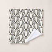 アールデコスタイルセピア花 バスタオルセット (ウォッシュタオル)