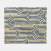 アールデコスタイルデザイン高級ジオメトリシームレスpa フリースブランケット (正面(横))