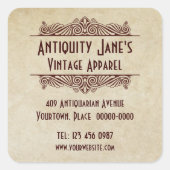 アールデコスタイルパーチメントのプロモーションスタンプ スクエアシール (正面)