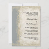 アールデコスタイルピーコックグレーヴィンテージレース 招待状 (裏面)