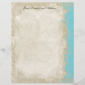 アールデコスタイルピーコックターコイズヴィンテージレース チラシ (裏面)