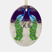 アールデコスタイルピーコックヴィンテージレースダークパープル セラミックオーナメント (右)