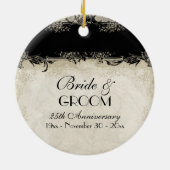 アールデコスタイルピーコックヴィンテージレースダークパープル セラミックオーナメント (裏面)