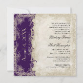 アールデコスタイルピーコックヴィンテージレースダークパープル セーブザデート (裏面)