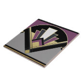 アールデコスタイルファン(紫)セラミック タイル (側面)