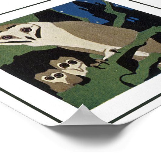 アールデコスタイルフクロウ ポスター (角)