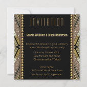 アールデコスタイルブラック金ゴールドウェディングレセプション招待状 招待状 (裏面)
