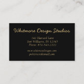 アールデコスタイルブラック金ゴールドシェルパターン 名刺 (裏面)