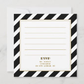 アールデコスタイルブラック&ニューイヤーパーティの招待状 カード (裏面)