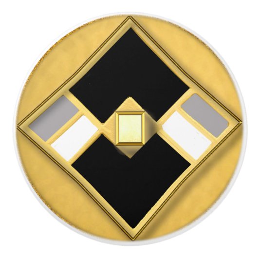 アールデコスタイル幾何学 セラミックノブ (正面)