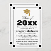 アールデコスタイル白人卒業党 招待状 (正面/裏面)