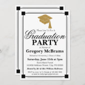 アールデコスタイル白人卒業党 招待状 (正面/裏面)