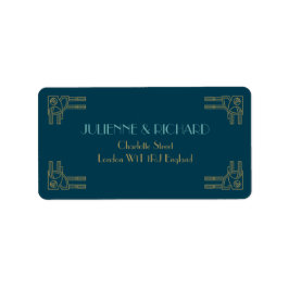 アールデコスタイル結婚式招待状 ラベル