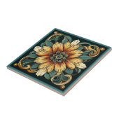 アールデコスタイル花模様セラミックタイル タイル (側面)