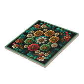 アールデコスタイル花模様セラミックタイル タイル (側面)