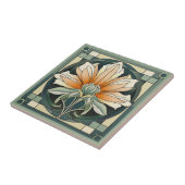 アールデコスタイル花模様セラミックタイル タイル (側面)