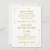 アールデコスタイル1920ブラック金ゴールド結婚式招待状 招待状 (裏面)