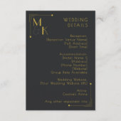 アールデコスタイル1920結婚の詳細ブラック金ゴールド エンクロージャーカード (正面)