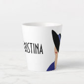 アールデコスタイル1930年代女性、ブラックハット カフェラテマグ (正面)