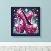 アールデコスタイルStiletoハイヒール キャンバスプリント (インサイチュ (ウッドフロア))