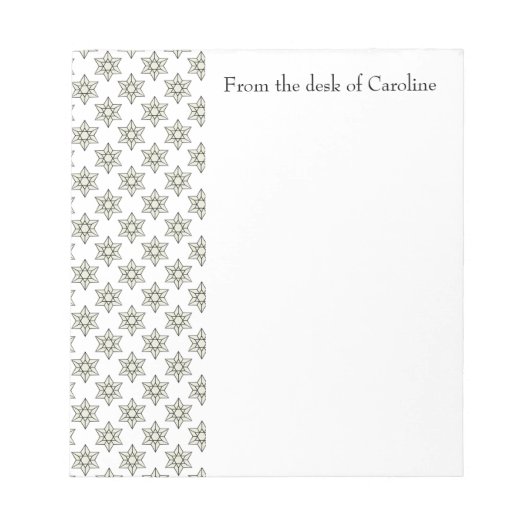 アールデコスターパーソナライズされたメモ帳 ノートパッド (正面)