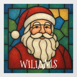 アールデコステンドグラスのクリスマスサンタクロース ウィンドウサイン