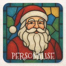 アールデコステンドグラスのクリスマスサンタクロース