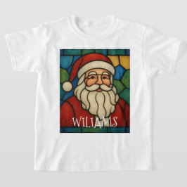 アールデコステンドグラスのクリスマスサンタクロース Tシャツ