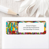 アールデコステンドグラスカラフル モダン ラベル (インサイチュ)