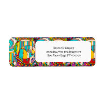 アールデコステンドグラスカラフル モダン