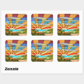 アールデコステンドグラス1シール スクエアシール (シート)