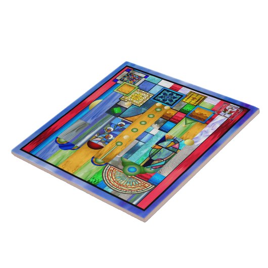 アールデコステンドグラス1 タイル (側面)