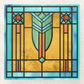 アールデコステンドグラス3 ガラスコースター (正面)