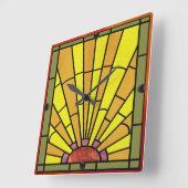 アールデコステンドグラス3 スクエア壁時計 (傾斜)