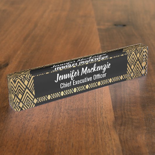 アールデコステーションサインオフィス机用ネームプレート デスクネームプレート (側面)