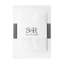 アールデコストライプ白黒結婚ズベリーバンド