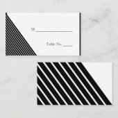 アールデコストライプ白黒結婚座席表 プレイスカード (正面/裏面)