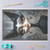 アールデコスフィンクス洗練された猫のデコパージュ 薄葉紙 (クラフト)