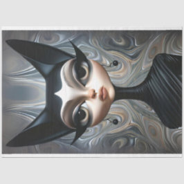 アールデコスフィンクス洗練された猫のデコパージュ 薄葉紙