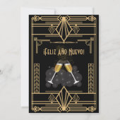 アールデコスペインの金ゴールド1920年大晦日パーティー 招待状 (裏面)