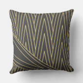 アールデコスモーキーグレーと金ゴールド装飾用クッション クッション (裏面)