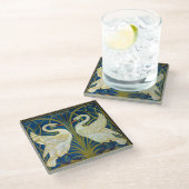 アールデコスワンズマウスパッド ガラスコースター (アングル)