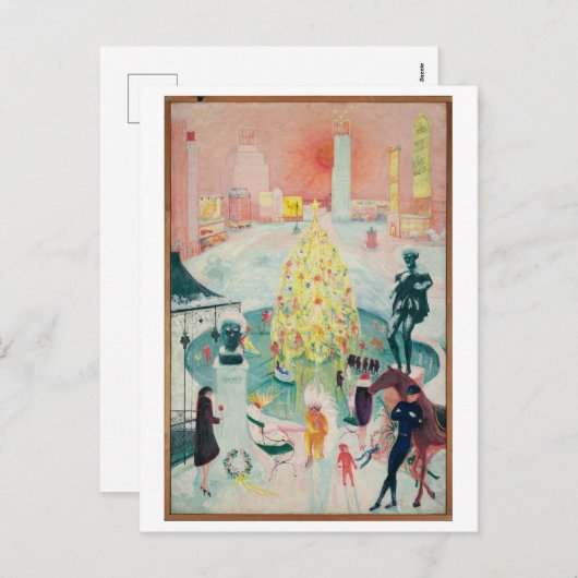 アールデコス絵画クリスマスバイフロリン・ステティハイマー シーズンポストカード (正面/裏面)