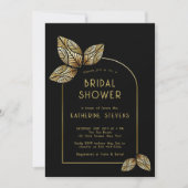 アールデコス葉タイルボホフレームブライダルシャワー 招待状 (正面)