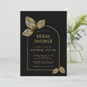 アールデコス葉タイルボホフレームブライダルシャワー 招待状 (スタンド正面)