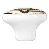 アールデコセイルボート白黒及び金ゴールド 航海の セラミックノブ (側面)